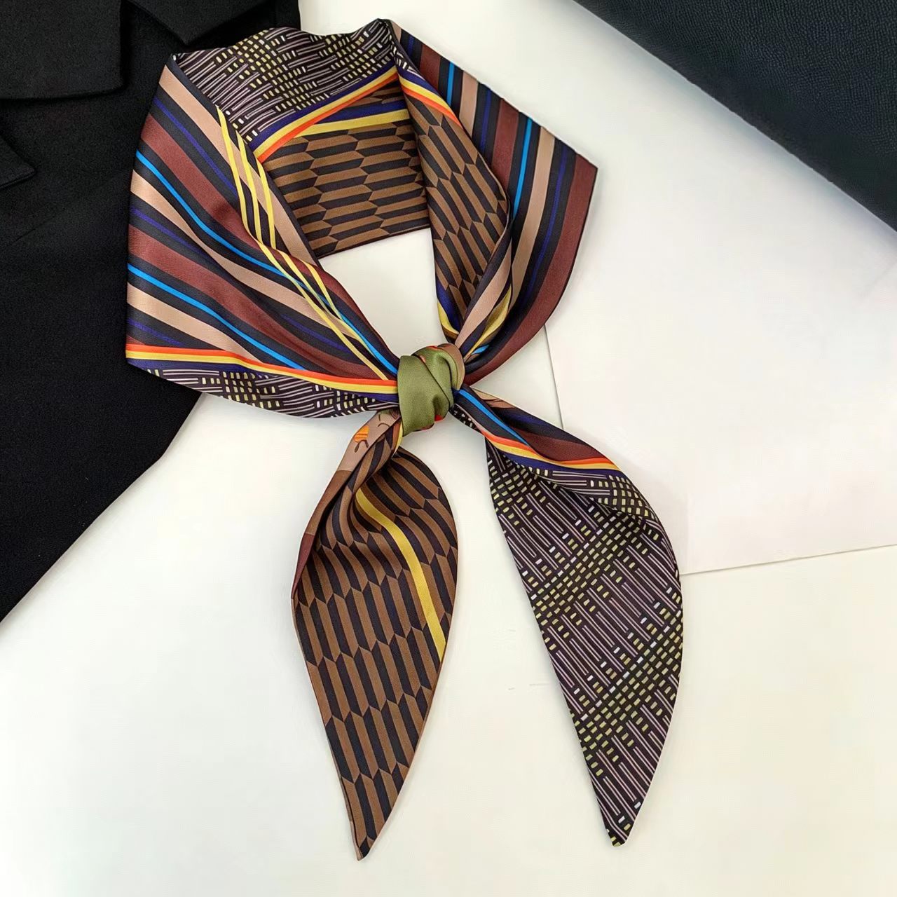 Women Fashion Necktie - Роскошный шелковый шарф с принтом и