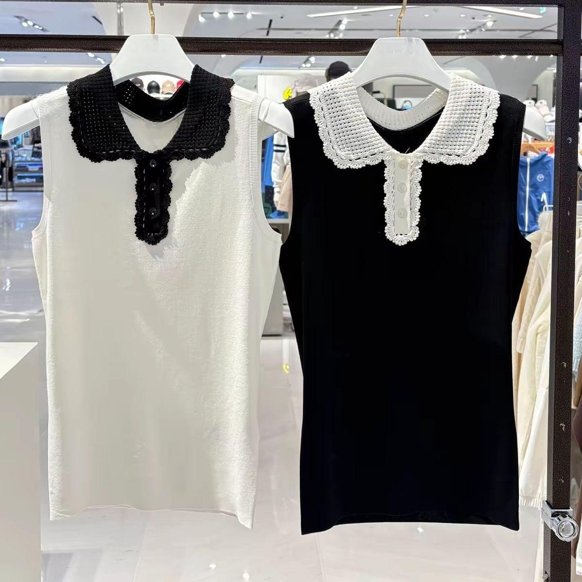 Women'S Fashion Vest Tops - Женский вязаный жилет с лацканами для