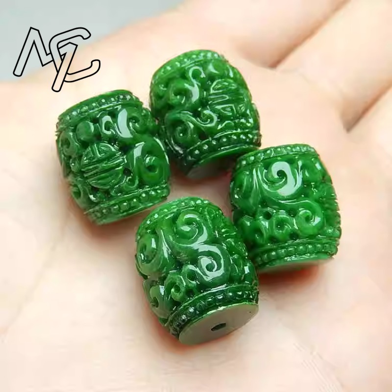 Women'S Fashion Jewellery - 5 шт., натуральный зеленый нефритовый резной
