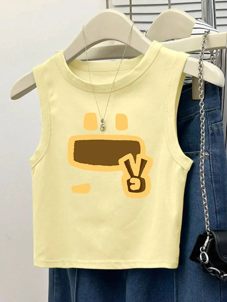Women'S Fashion Vest Tops - Американский винтажный укороченный жилет без рукавов