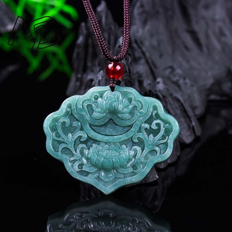 Women'S Fashion Jewellery - Настоящий бирманский изумрудный нефрит, голубая вода,