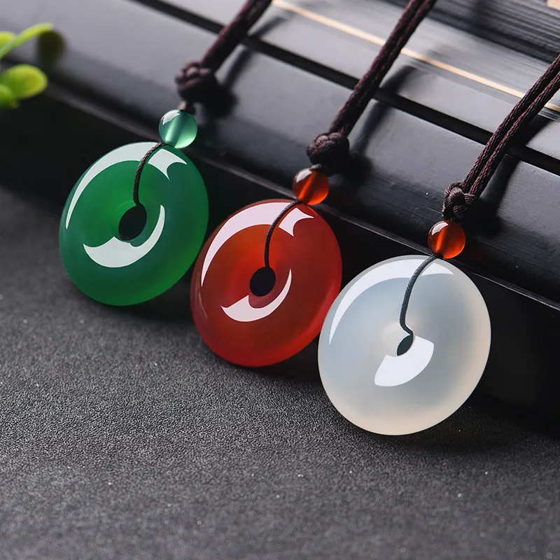 Women'S Fashion Jewellery - Натуральный многоцветный нефритовый пончик кулон агат