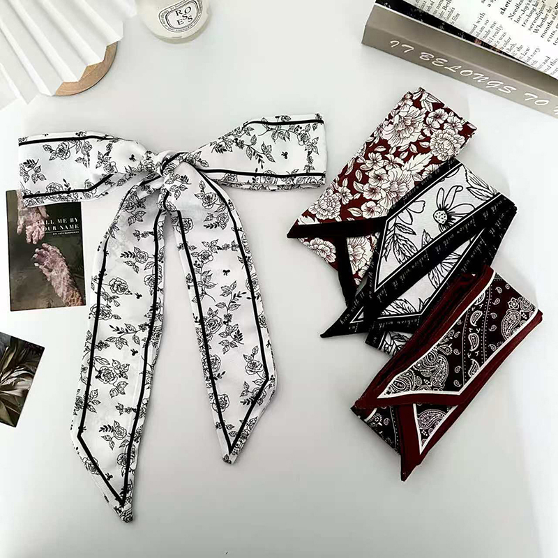 Women Fashion Necktie - Элегантный женский шелковый платок-лента для волос,