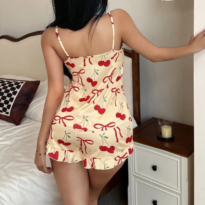 Летний новый женский пижамный  – обзор и цена Lace Trim Cami