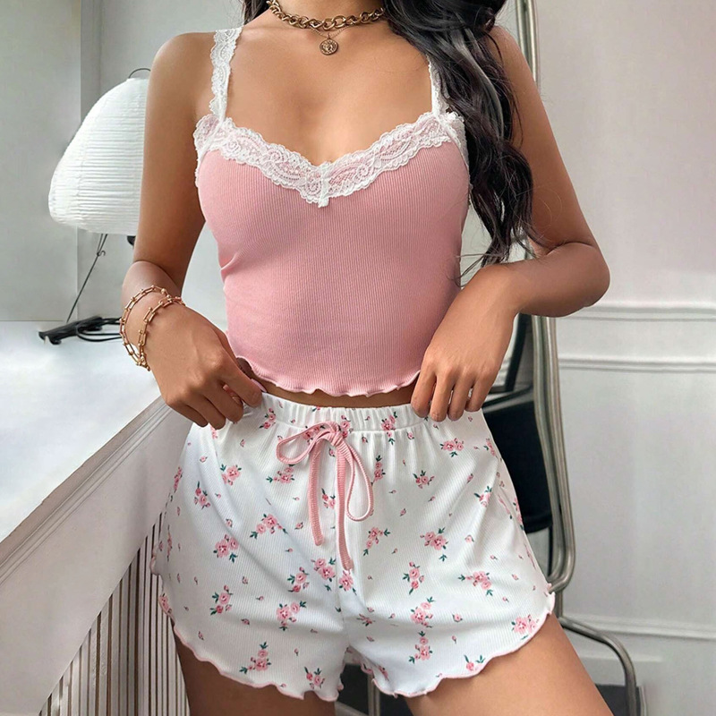 Женский комплект из шорт и май – обзор и цена Lace Trim Cami