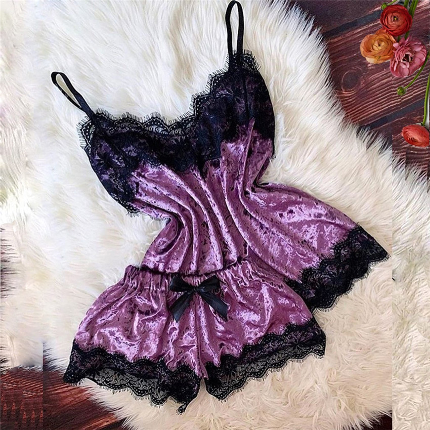 Летние пижамы женские бархатны – обзор и цена Lace Trim Cami