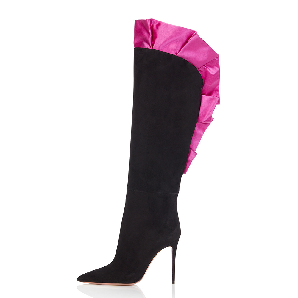 Замшевые плиссированные женски – обзор и цена Women'S Fashion Knee High Boots